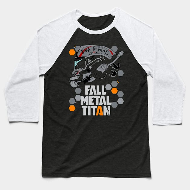 Fall Metal Titan Baseball T-Shirt by BiggStankDogg